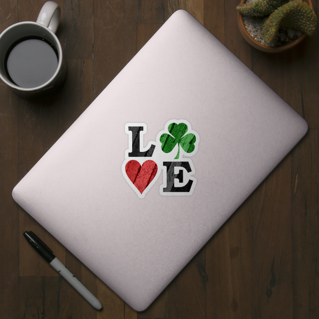 St. Patrick's Day LOVE with Heart and Shamrock by HolidayBug